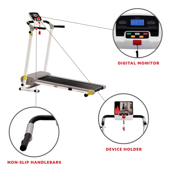 Sunny Health & Fitness Easy Assembly Motorized Treadmill for Walking, Running, Home Gym Workout Exercise, Foldable, SF-T7610 - Image 3