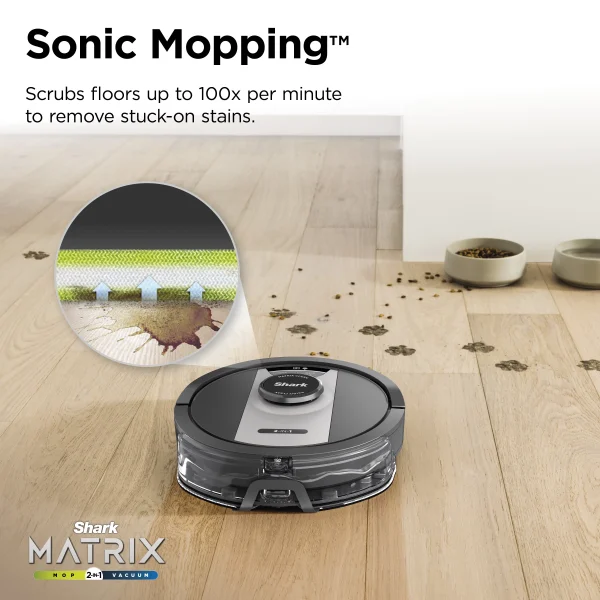 Shark Matrix 2-in-1 Robot Vacuum & Mop with No Spots Missed on Carpets & Hard Floors, Precision Home Mapping,WIFI, RV2400WD - Image 4