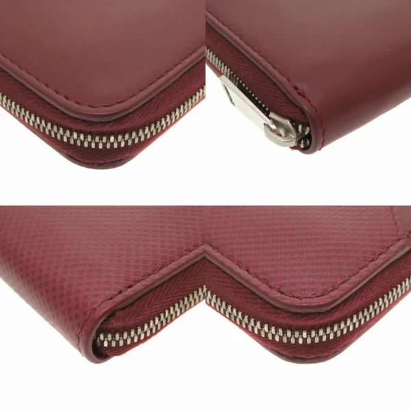 Pre-Owned Bottega Veneta Marco Polo Leather Bordeaux 573431 Round Long Wallet Red (Fair) - Image 3