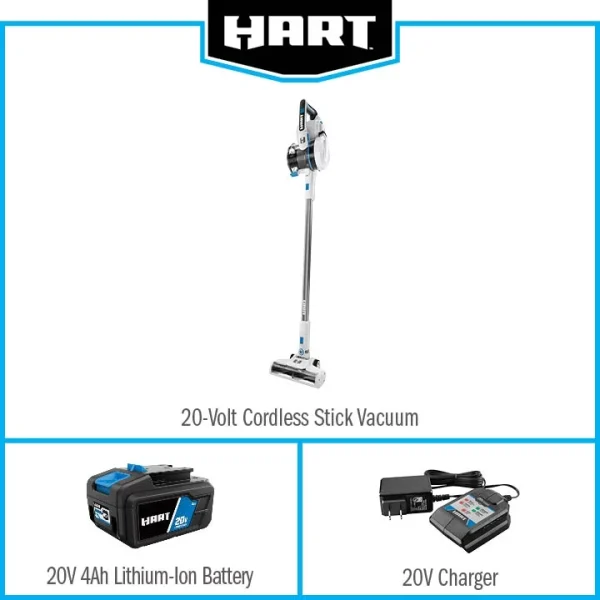 HART 20-Volt Cordless Stick Vacuum Kit, (1) 4.0Ah Lithium-Ion Battery - Image 10