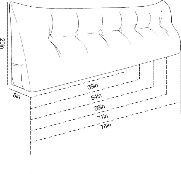 U-SHARE Ergonomics Headboard Pillow for California King Size Bed, Multifunctional Upholstered Headboard Pillows, Triangular Long Wedge Pillow for Wall No Need to Assembly Yellow - Image 3