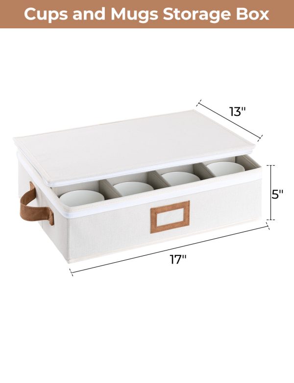 StorageWorks Hard Shell China Storage Boxes for Dishes, Plates and Mugs - Image 8