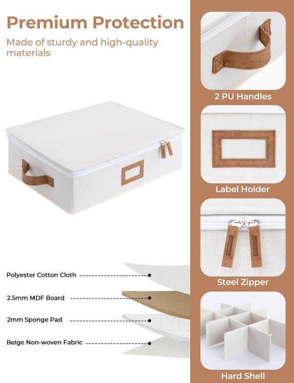StorageWorks Hard Shell China Storage Boxes for Dishes, Plates and Mugs - Image 9