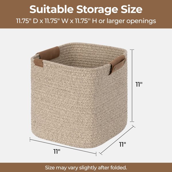 StorageWorks Woven Storage Cubes Organizer, 11 inch, 3 Pack - Image 18