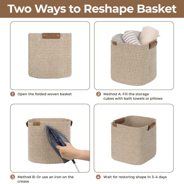 StorageWorks Woven Storage Cubes Organizer, 11 inch, 3 Pack - Image 21