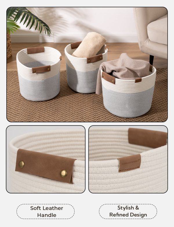 StorageWorks Woven Storage Cubes Organizer, 11 inch, 3 Pack - Image 36