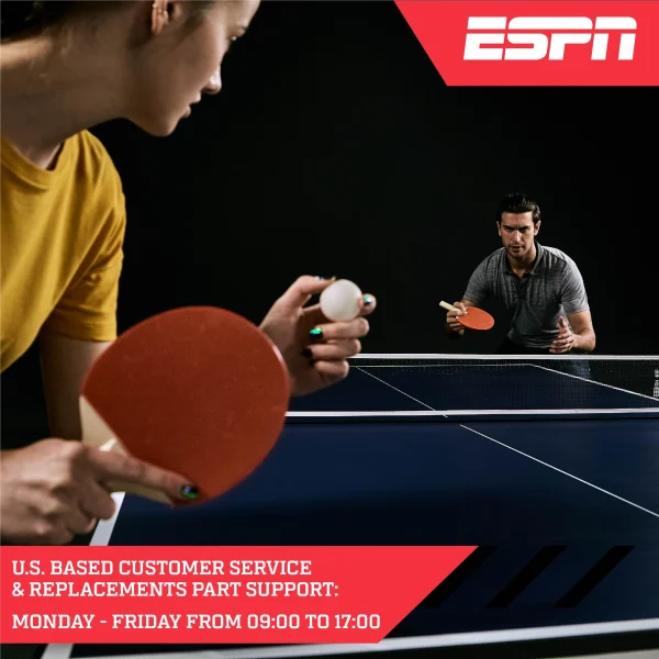 ESPN Official Size 18mm 2 Piece Table Tennis Table with Table Cover, #1 Indoor Model - Image 5
