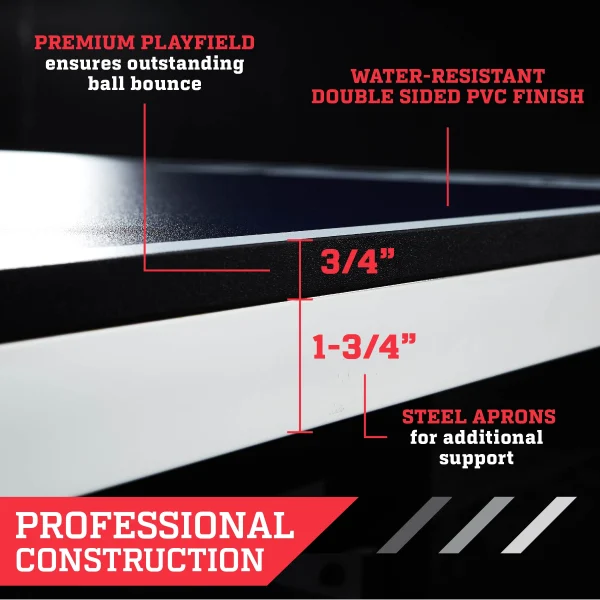ESPN Official Size 18mm 2 Piece Table Tennis Table with Table Cover, #1 Indoor Model - Image 2
