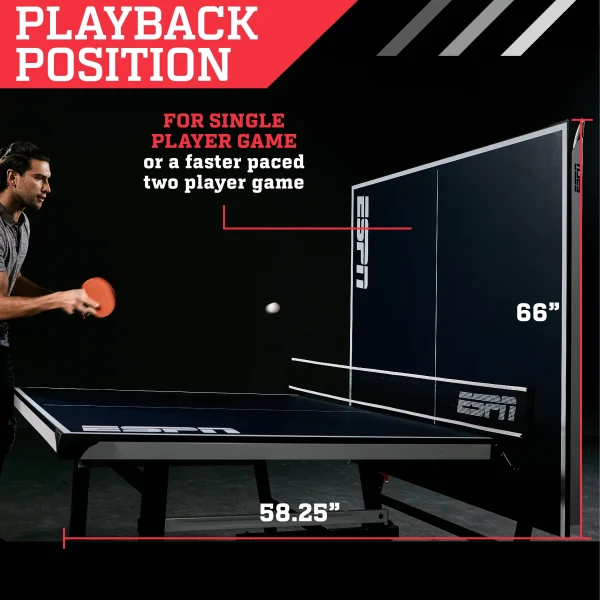 ESPN Official Size 18mm 2 Piece Table Tennis Table with Table Cover, #1 Indoor Model - Image 7