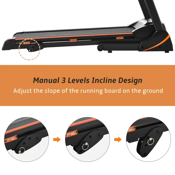 JT 3.5HP Folding Electric Treadmill With Incline Medium Running Machine ,330lb Folding Treadmill Electric Motorized Power 14.8KM/H ,Grade III adjustable - Image 8